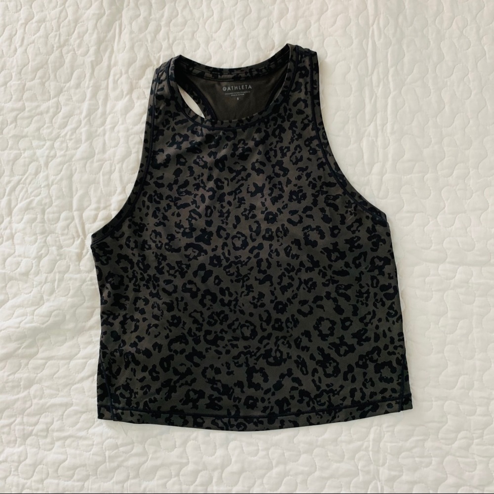 Athleta Shanti Crop Leopard Tank